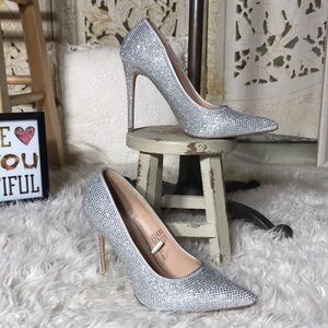 Elditas silver rhinestone woman heels